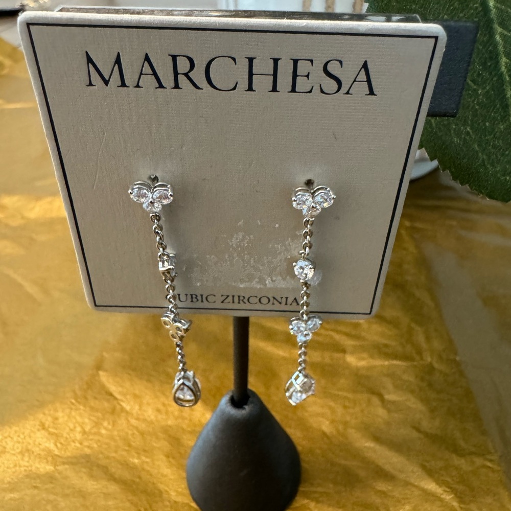 CZ earrings from Marchesa. NWT